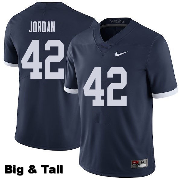 NCAA Nike Men's Penn State Nittany Lions Ellison Jordan #42 College Football Authentic Throwback Big & Tall Navy Stitched Jersey IDY8698KP